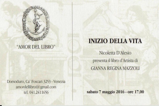 Inizio della Vita_ Amor del Libro_gianna regina mazzoli